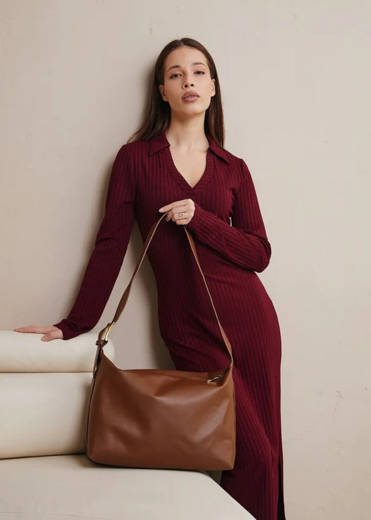 Sac en cuir Julia avec pochette assortie