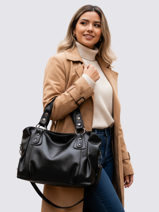 Sac en cuir Angelina - Noir