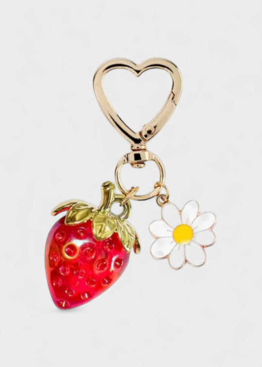 Breloque fraise et marguerite