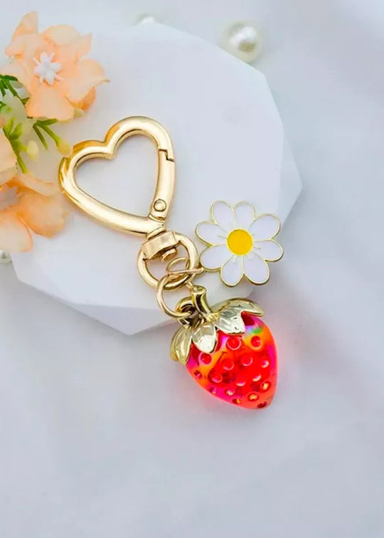 Breloque fraise et marguerite