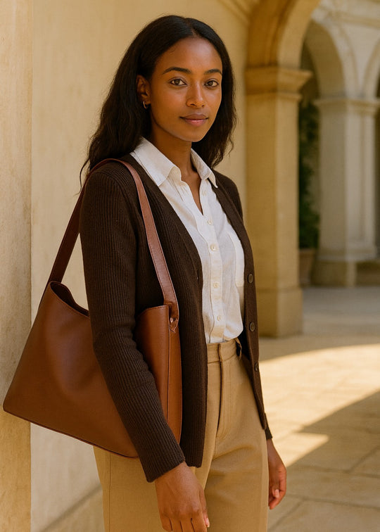 Sac en cuir Julia + 1 pochette gratuite