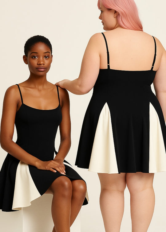 Robe noire à fines bretelles