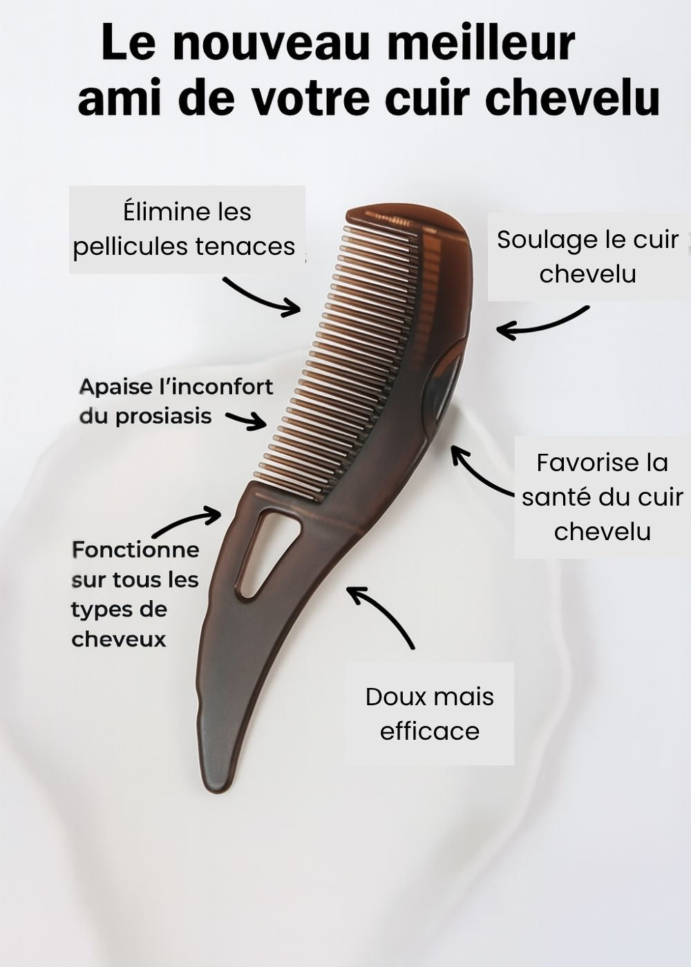 Peigne détoxifiant pour cuir chevelu