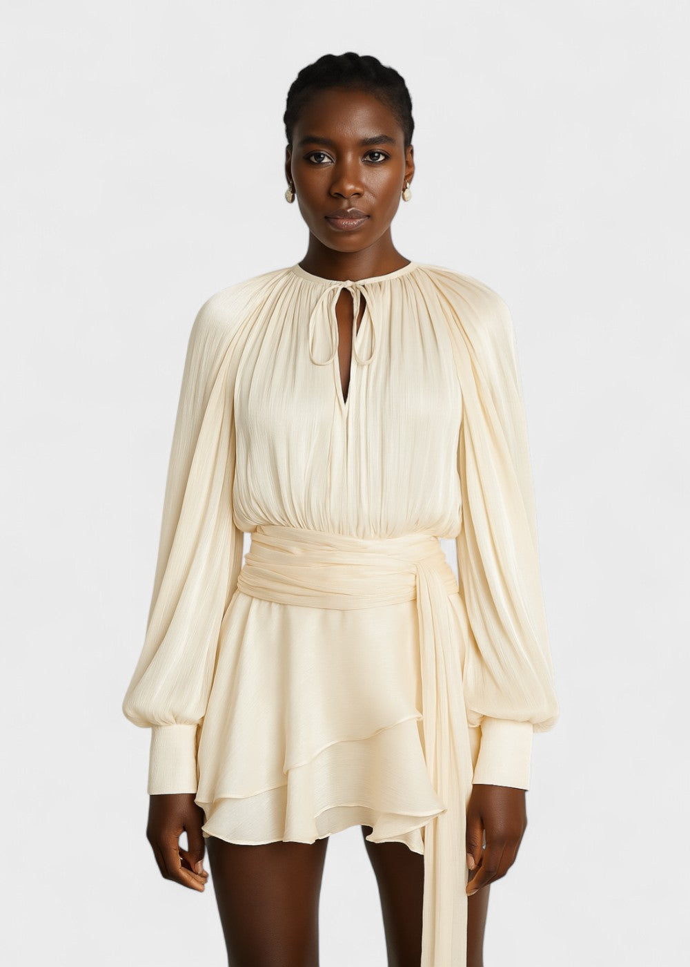 Robe courte plissée