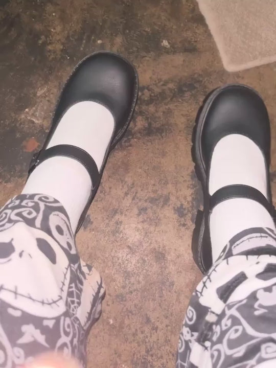 Bonnie - Bottines à talons en cuir verni noir Oxfords