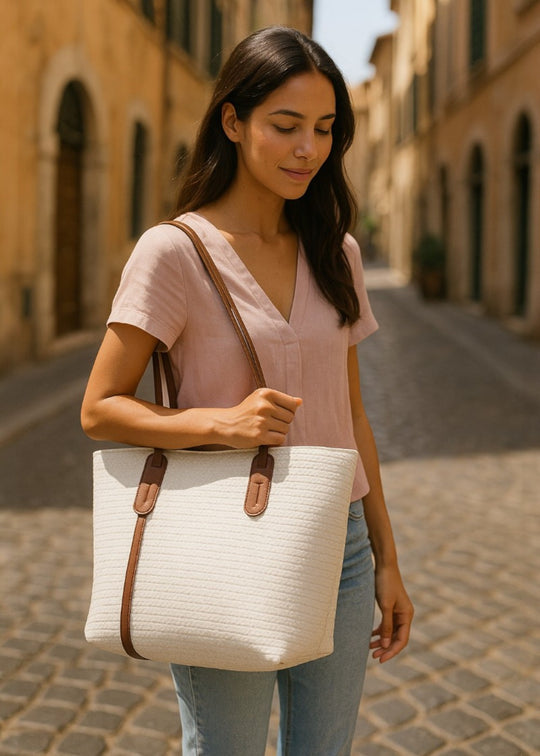 Sac fourre-tout tissé Vicky